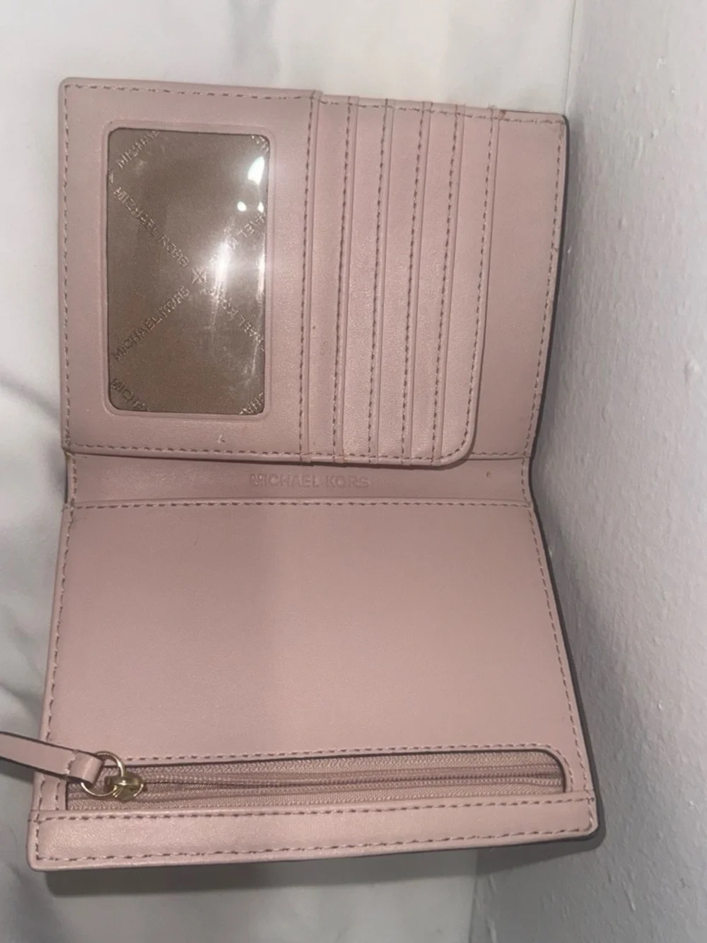 Michael Kors White and Rose Gold Stripe Passport Cover